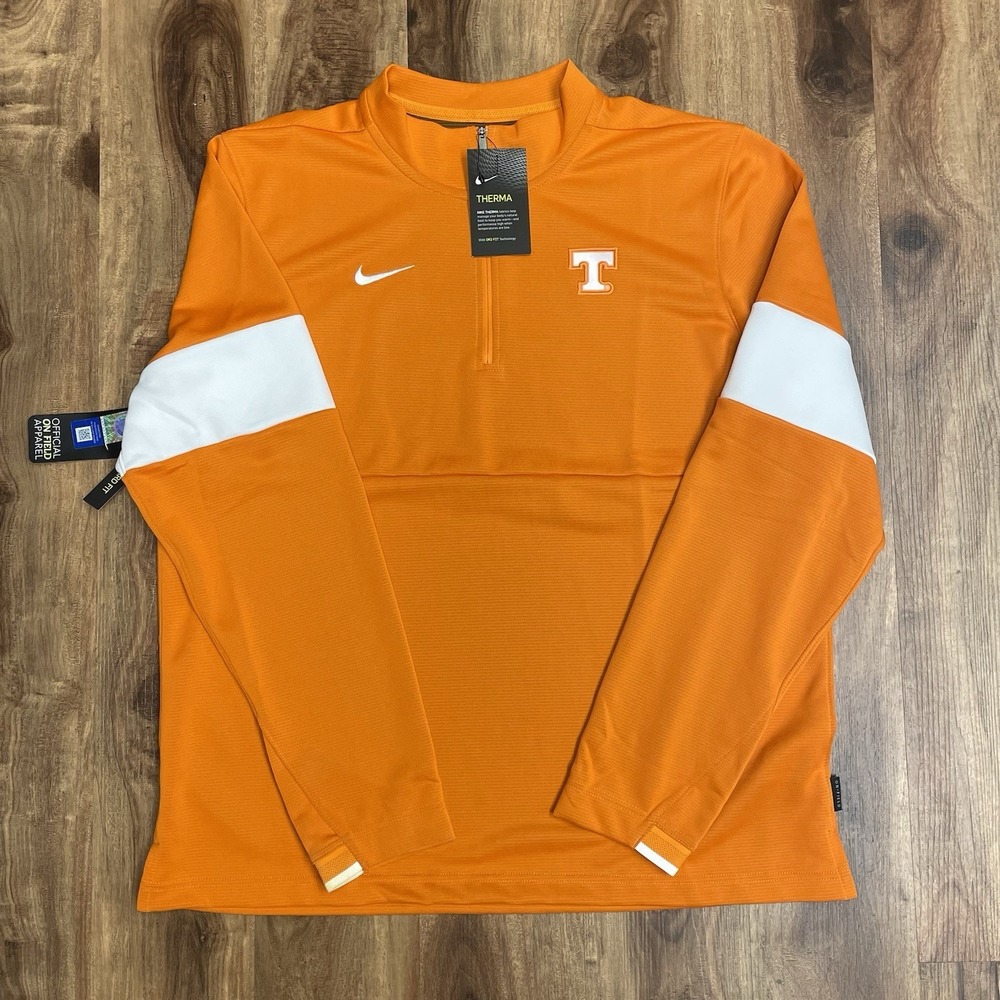Nike Tennessee Volunteers Performance Half Zip Pullover Top Orange Men's L NWT